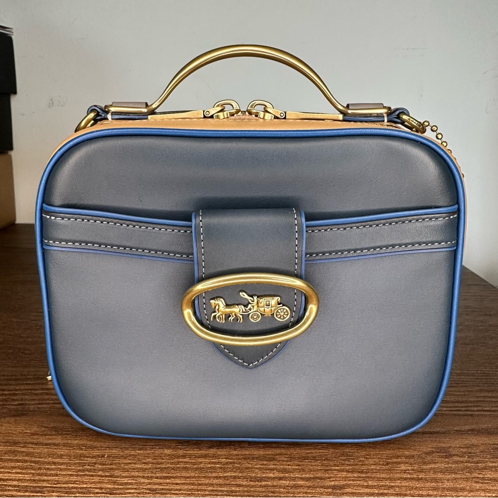 Coach Riley Lunchbox Bag In Colorblock Dark Denim Multi